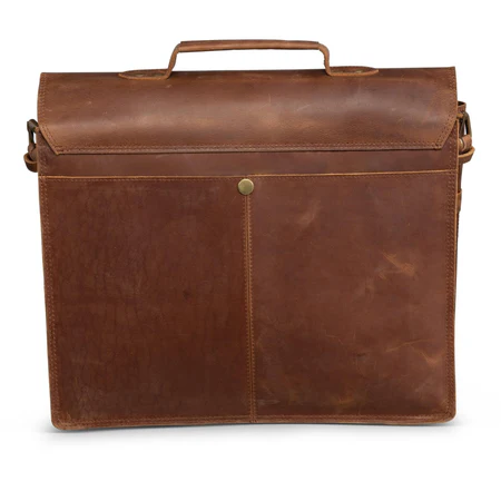 Front Pocket Leather Briefcase - Image 12