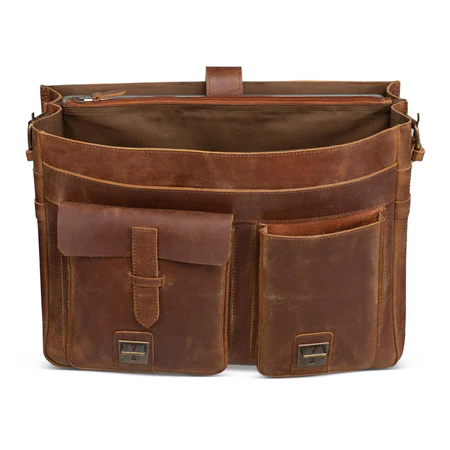 Front Pocket Leather Briefcase - Image 10