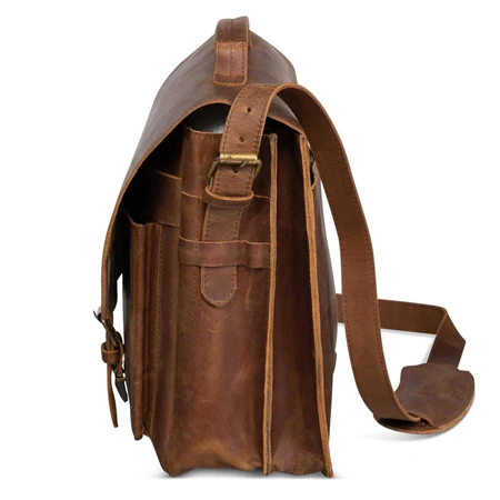 Front Pocket Leather Briefcase - Image 11